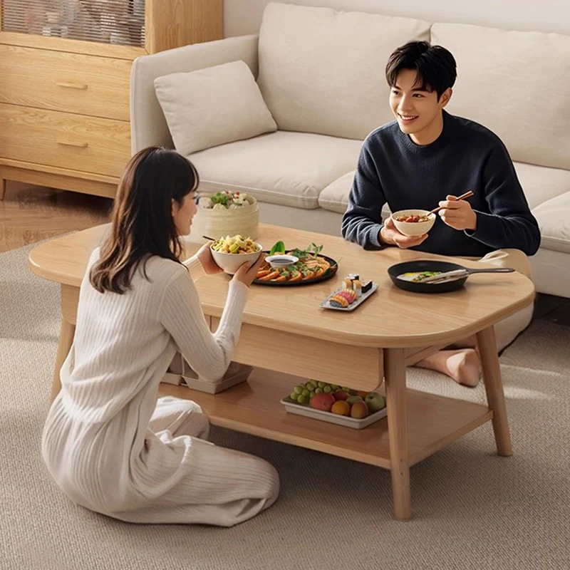 طاولة قهوة خشبية فاخرة لغرفة النوم الحديثة، تصميم للتخزين، طاولة جانبية عالية للكتابة، أثاث جناح صالة Kaffee Tische