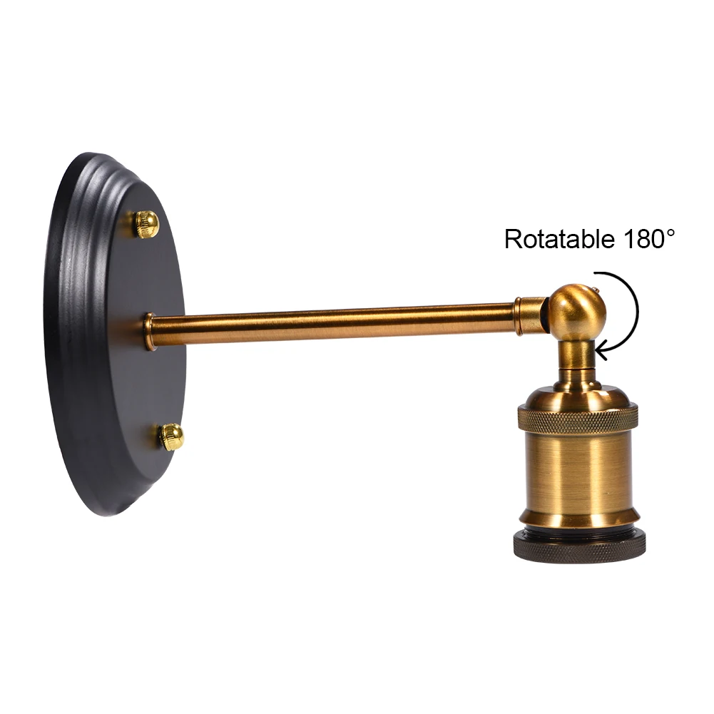 

Wall Lamp Industrial Vintage Swing Arm E27 Socket Iron Metal For Living Room Bedroom Hallway