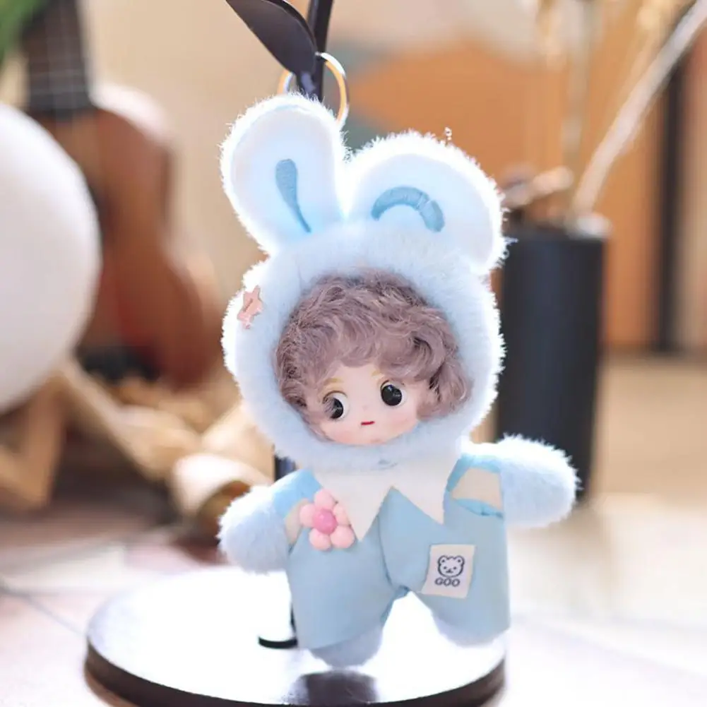 15 cm süße Plüschpuppe Schlüsselanhänger mit Vinylgesicht weiche Kawaii Puppe Desktop Ornament Rucksack Anhänger Kinder Überraschungsgeschenke
