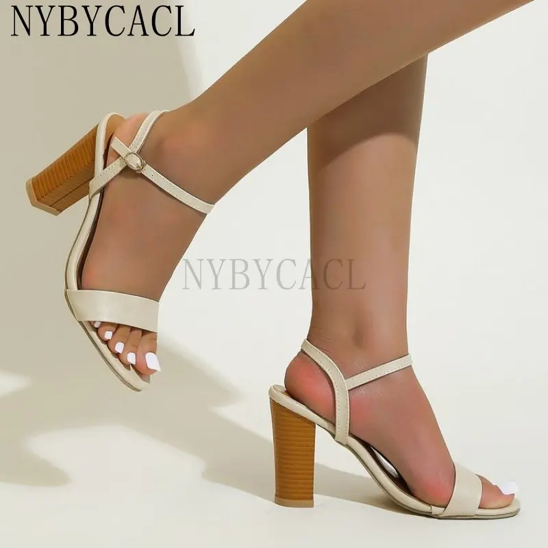 

Brand Women Summer Outdoor Sandal High Square Heel Ladies Slipper Elegant Slides Shoes Slippers Cute Heels Gladiator New 2023