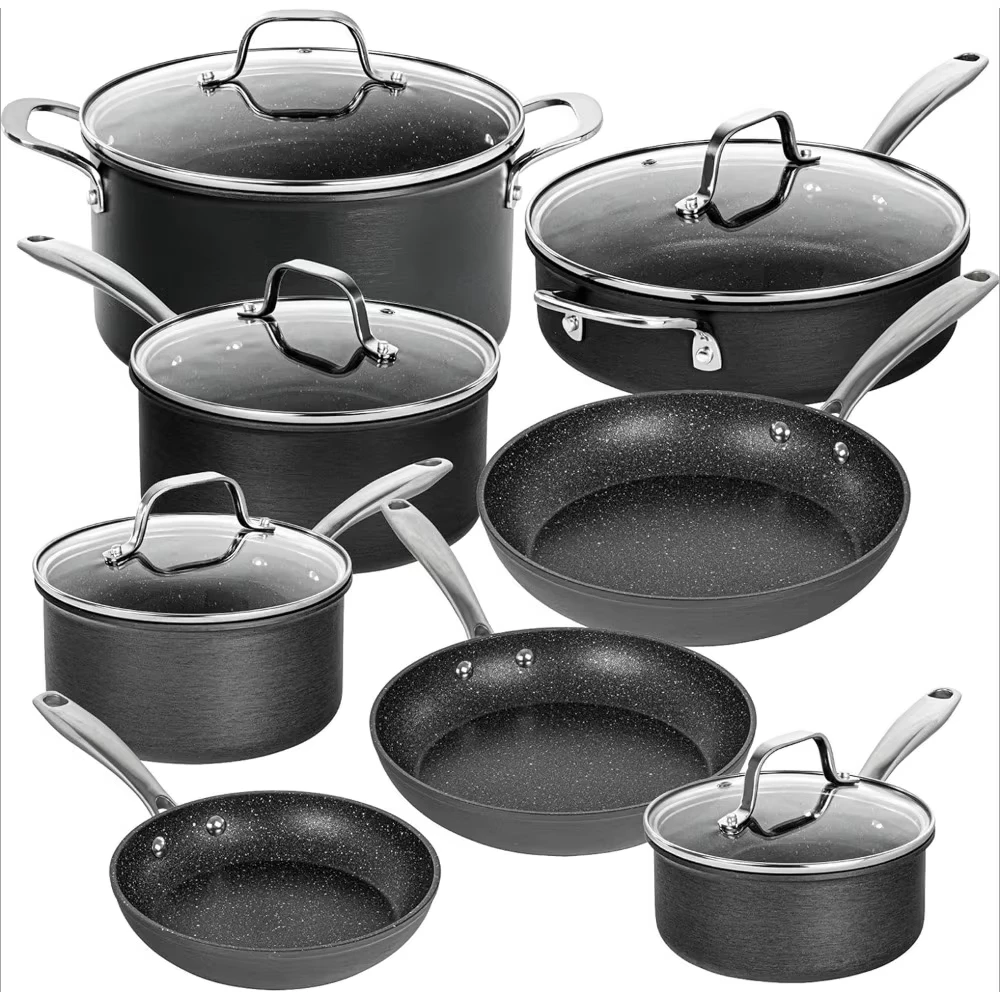 

13 Piece Pots & Pans Set Nonstick Cookware Set, Hard Anodized Nonstick Pot & Pans Set, Nonstick Pots & Pot Set Washing Dishes