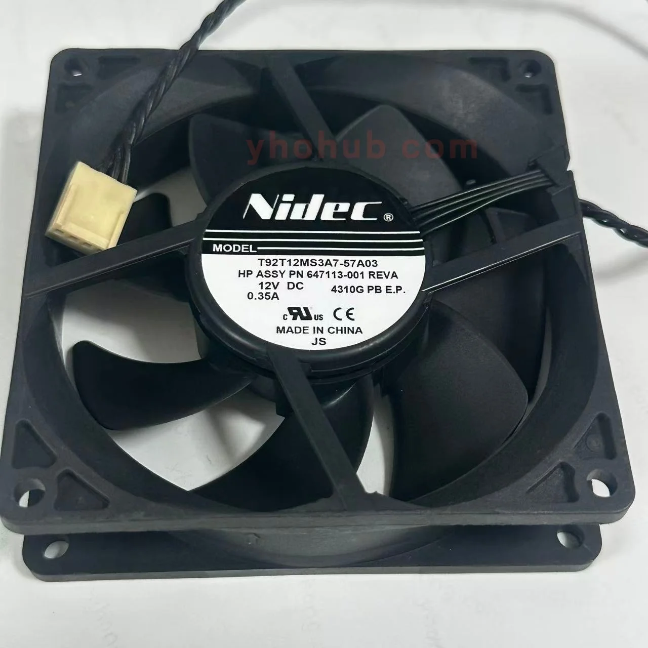 Nidec T92T12MS3A7-57A03 DC 12V 0.35A 4-wire 92x92x25mm Cooling Fan