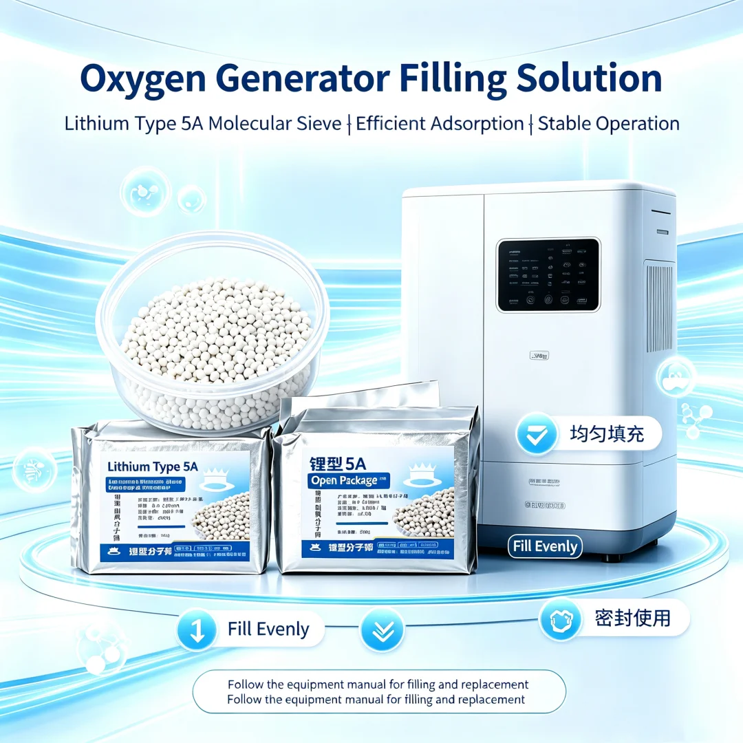 500g Lithium 5A Zeolite Molecular Sieve 0.4‑0.8mm for Home Portable Oxygen Concentrator PSA Oxygen Generator Adsorption Material