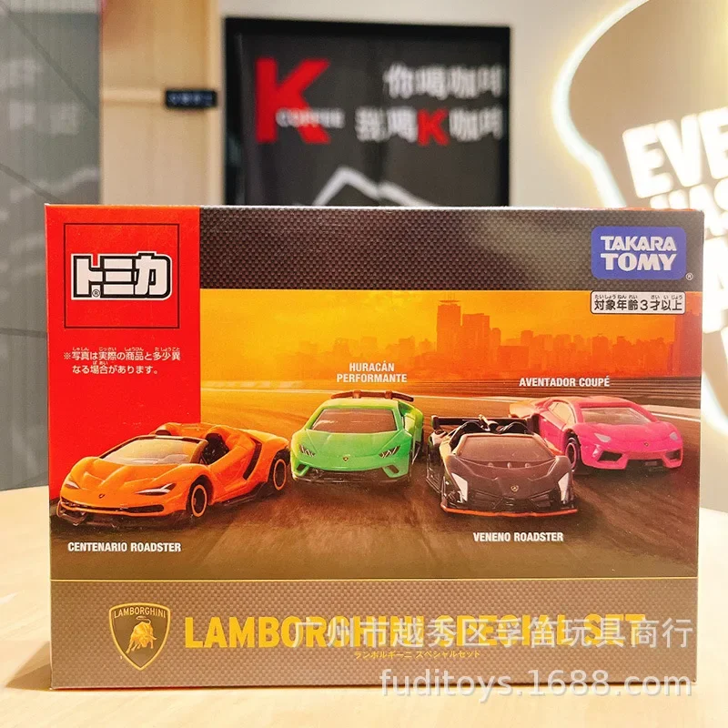 TAKARA TOMY tomica is selling authentic Lamborghini Set Set 2018 edition of Boy Alloy Toys for Halloween Christmas Boy Toys