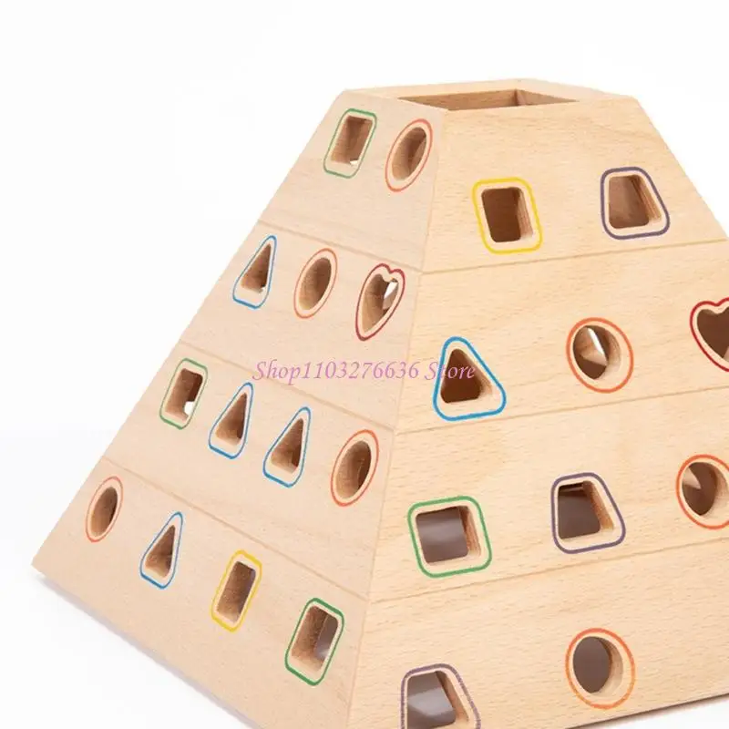 R6FD Educational Wooden Stacking Puzzle Toy for Children Hand Eye Coordination
