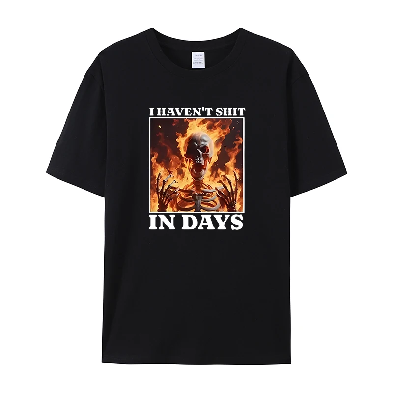 

2025 Summer Trend Fashion Short Sleeves, Grumpy Flame Skull, Crew Neck T-shirt for Men and Women Can Be Loose and Versatile
