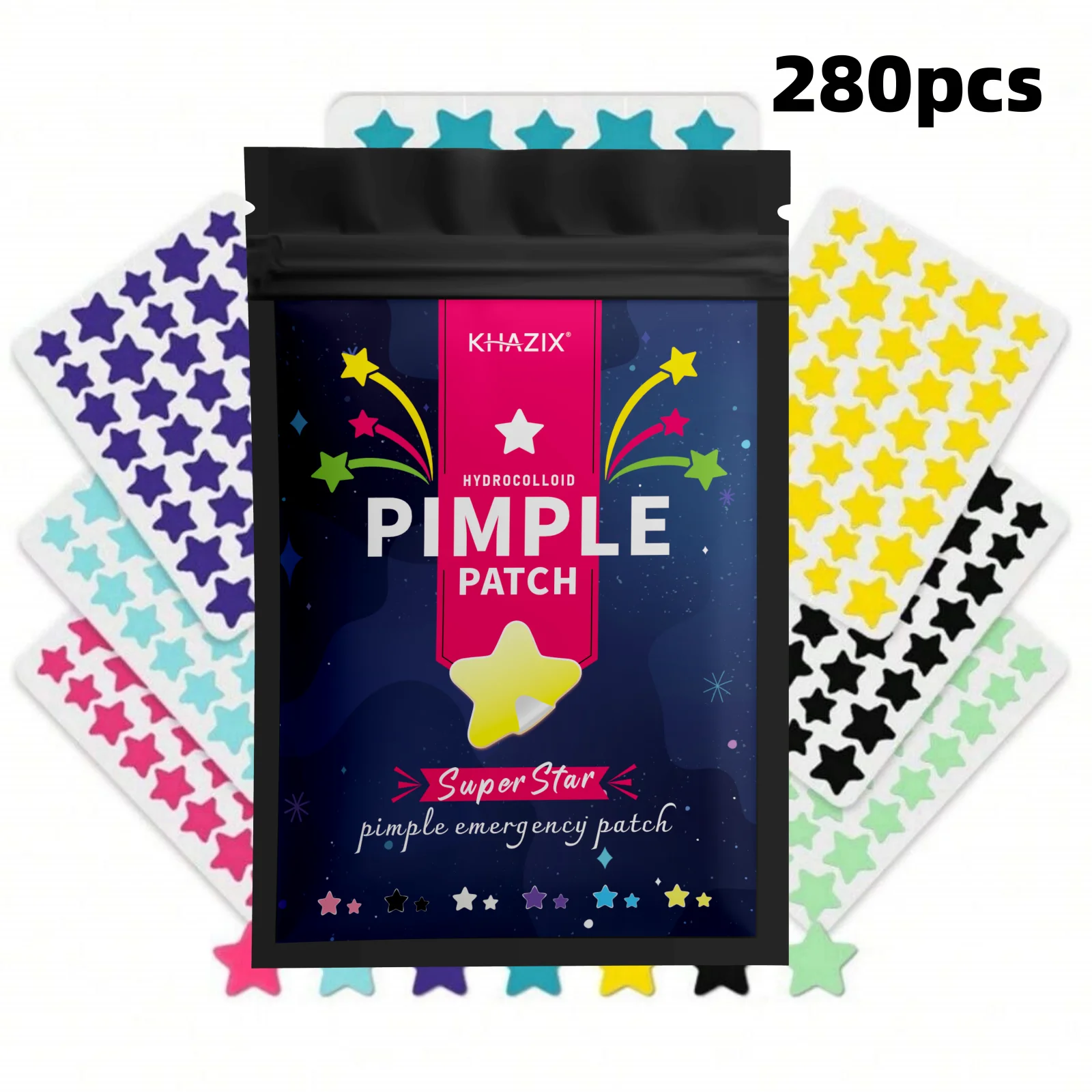 280pcs Hydrocolloid acne patches, round acne patches, star-shaped acne patches, birthday gifts, Valentine's Day gifts
