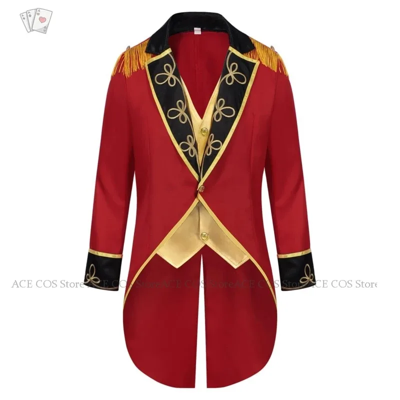 

Мужская униформа для косплея циркового манежа, средневековое винтажное пальто с воротником-стойкой, куртка принцессы, сценический костюм для выступлений, 4 дБ, 5 дюймов;