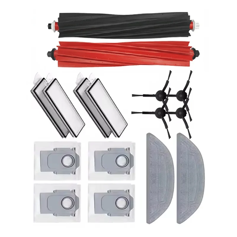 

B64B-щетка, фильтр, мешок для пыли, набор тряпок для швабры, сменный комплект-16 шт. для пылесоса Roborock S8 Maxv Ultra