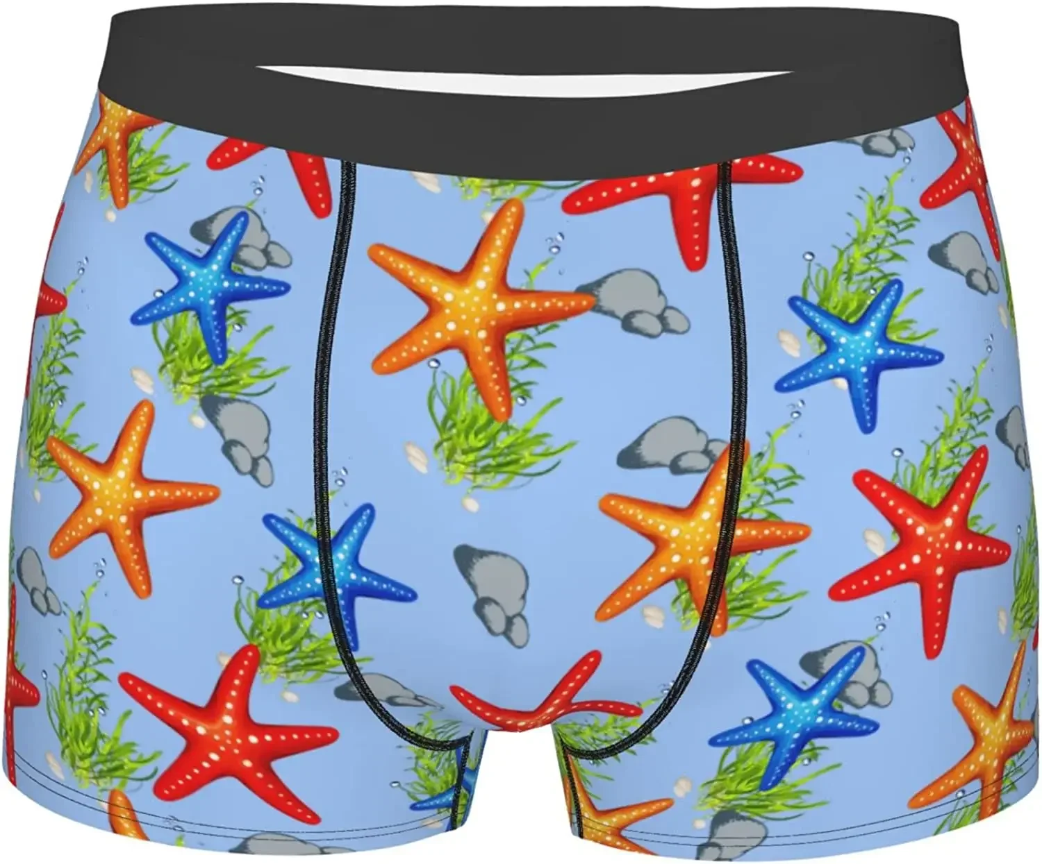 

Men's Boxer Briefs Sea Starfish Boxer Shorts Soft Comfortable Stretch Underwear Trunks with Bulge Pouch for Men Boys