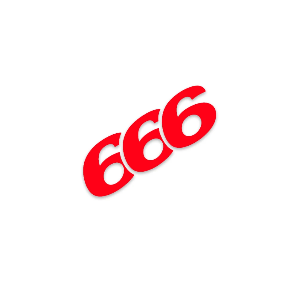 666 Gesture Personalized Vinyl Decal 2PC, Waterproof Motorcycle Sticker for Car Racing Modification and Body Ornament