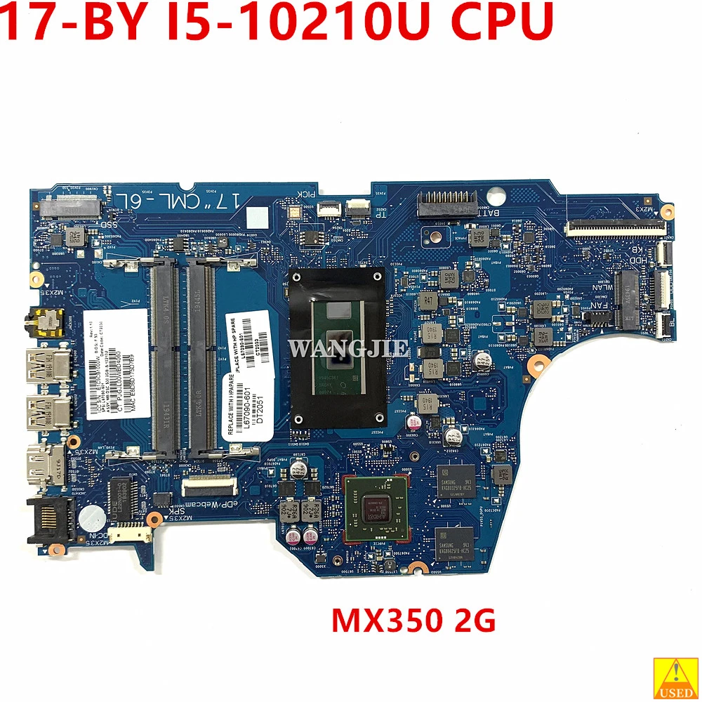 اللوحة الأم للكمبيوتر المحمول لطابعة HP ، ، ، حصان 17-BY ، G7 ، 6050A3107701 ، SRGKY ، CPU MX350 ، 2G GPU ، تم اختبارها بشكل جيد