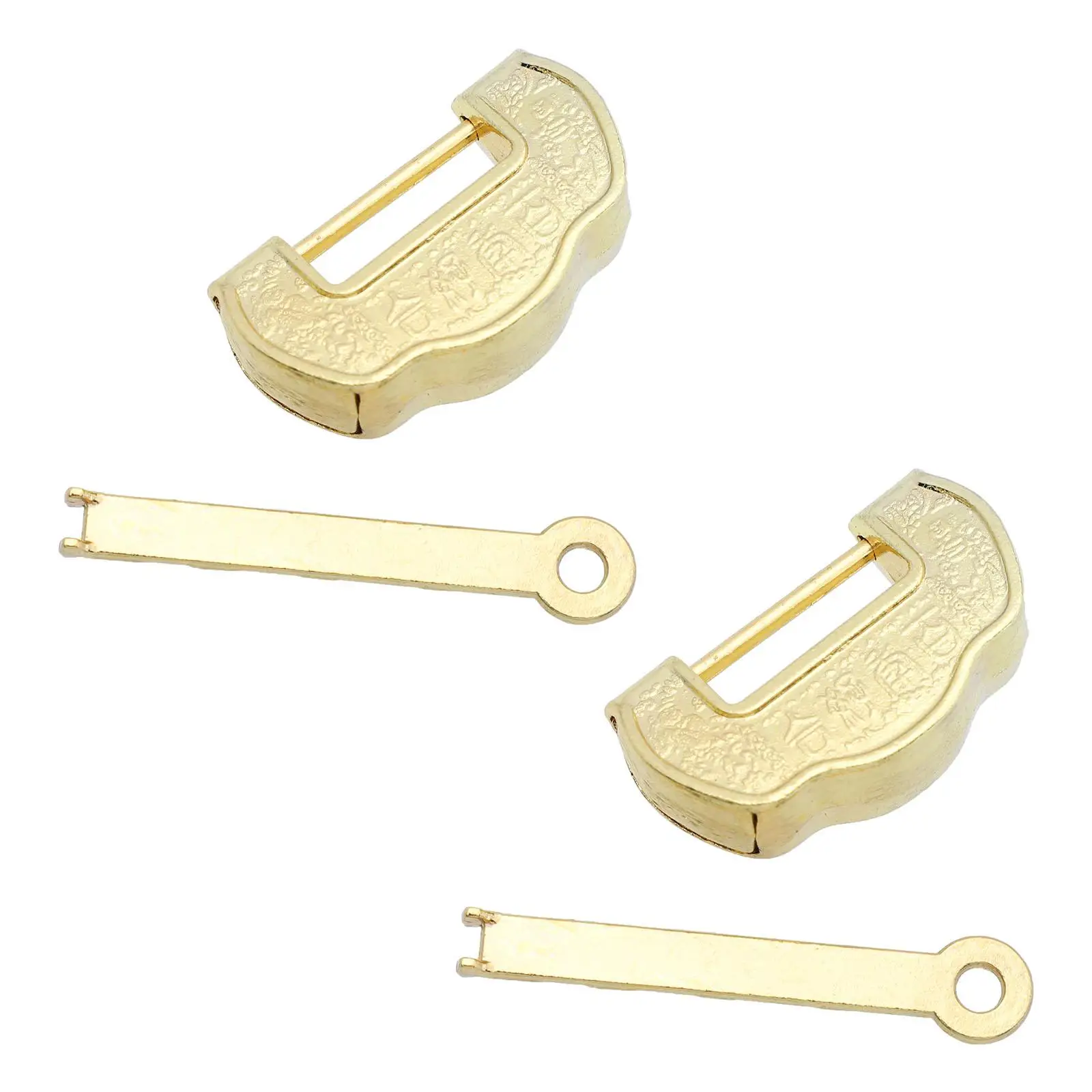 

2Pcs Retro Copper Locks Vintage Decorative Mini Jewelry Box Latches Cabinet Padlocks with Key Sturdy Zinc Alloy Material