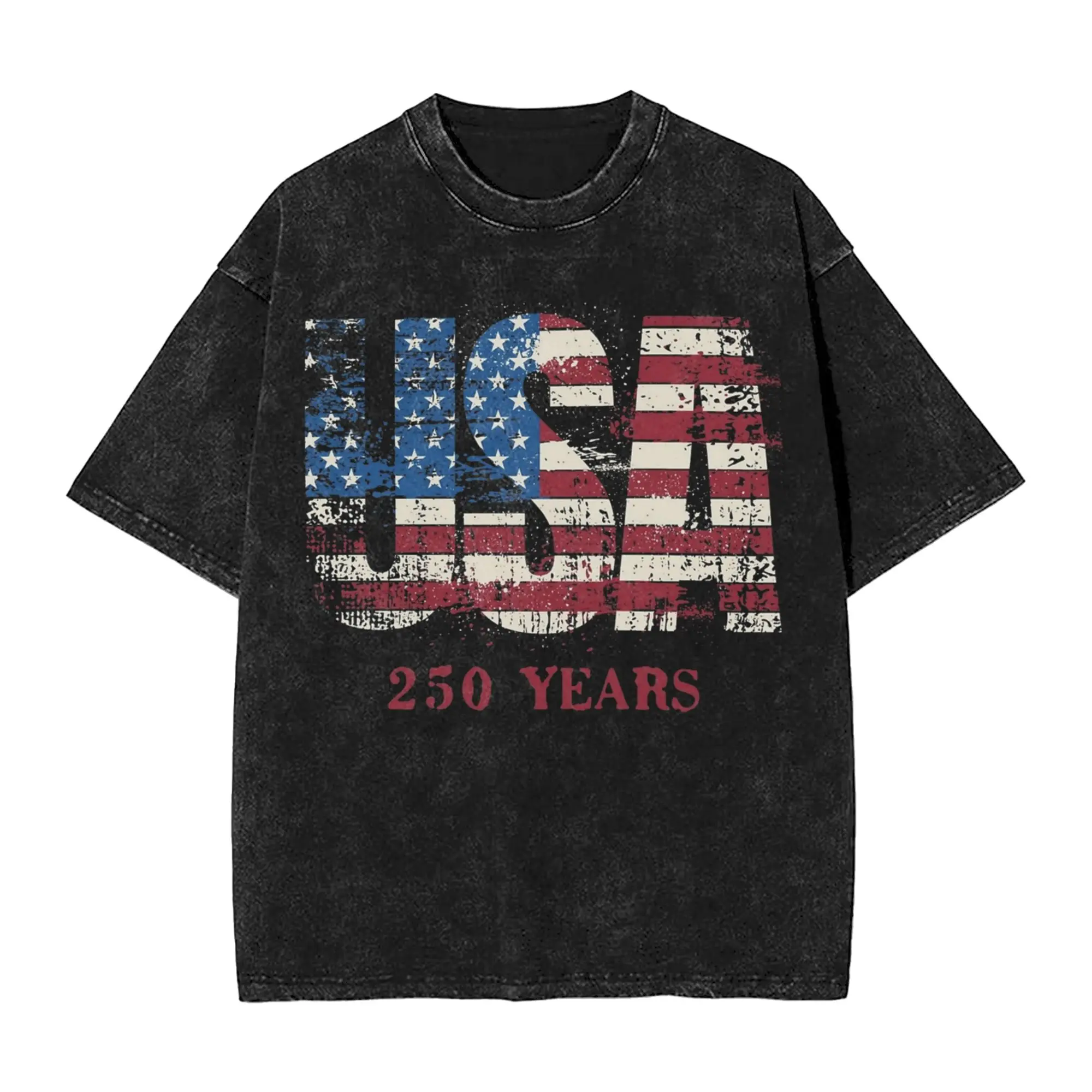 USA 250th Anniversary 1776-2026 T-Shirt Vintage Distressed American Flag Eagle Print Tee Patriotic Independence Day Streetwear