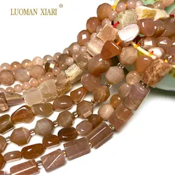 Wholesale Natural Sunstone Various shape Stone Beads Round Faceted Rondelle Square Irregular for Jewelry Making Diy Bracelet