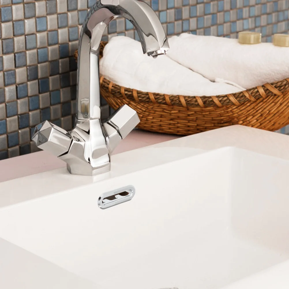 

5Pcs Sink Overflow Caps Oval Plastic Basin Overflow Covers Replacement Bathroom Drain Accessories Sink Basin Cover