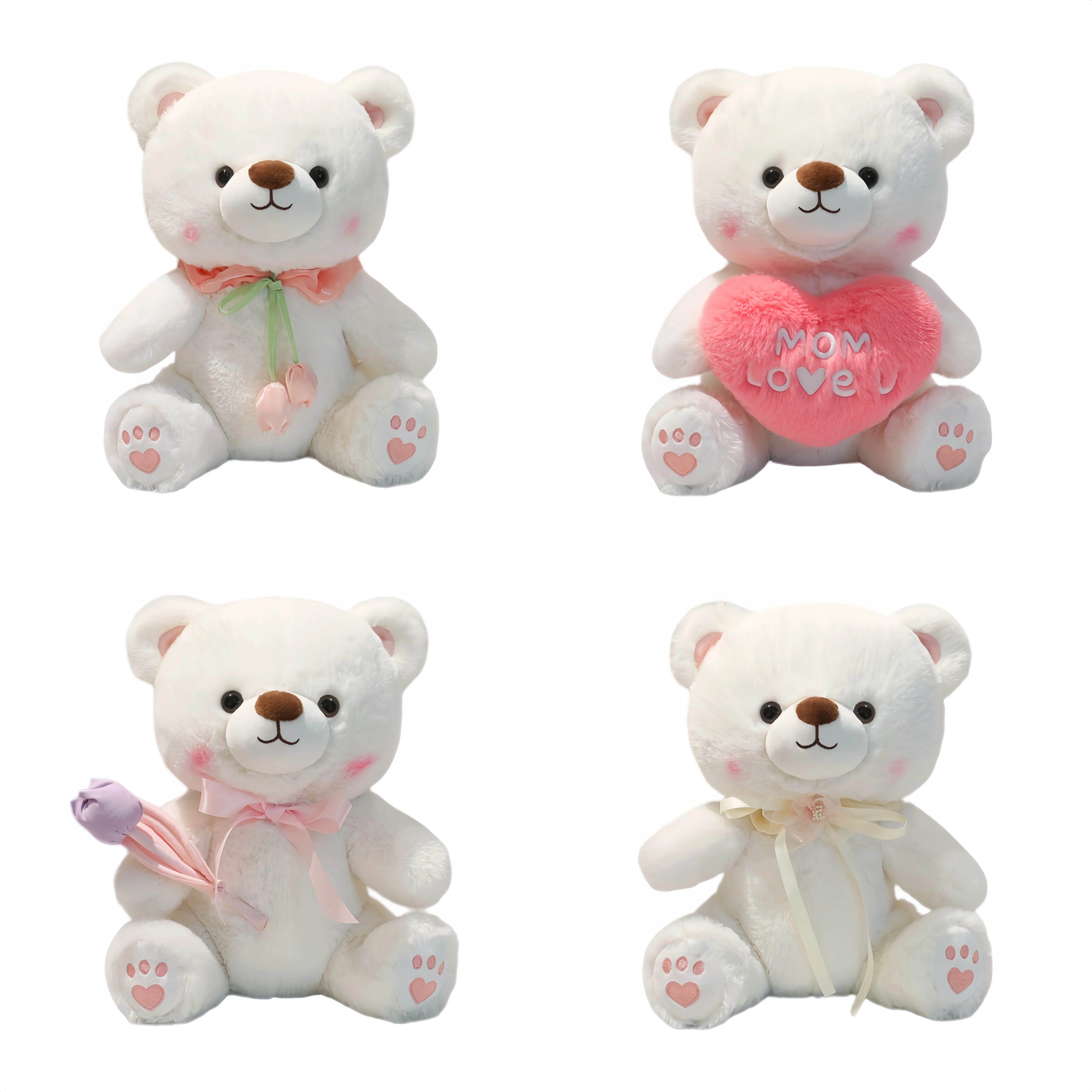 

Bear Plush Toys 30cm White Bear Stuffed Doll Toys Hobbies Collection Home Decor Toys Mother's Day Gifts Birthday Surprise Gifts