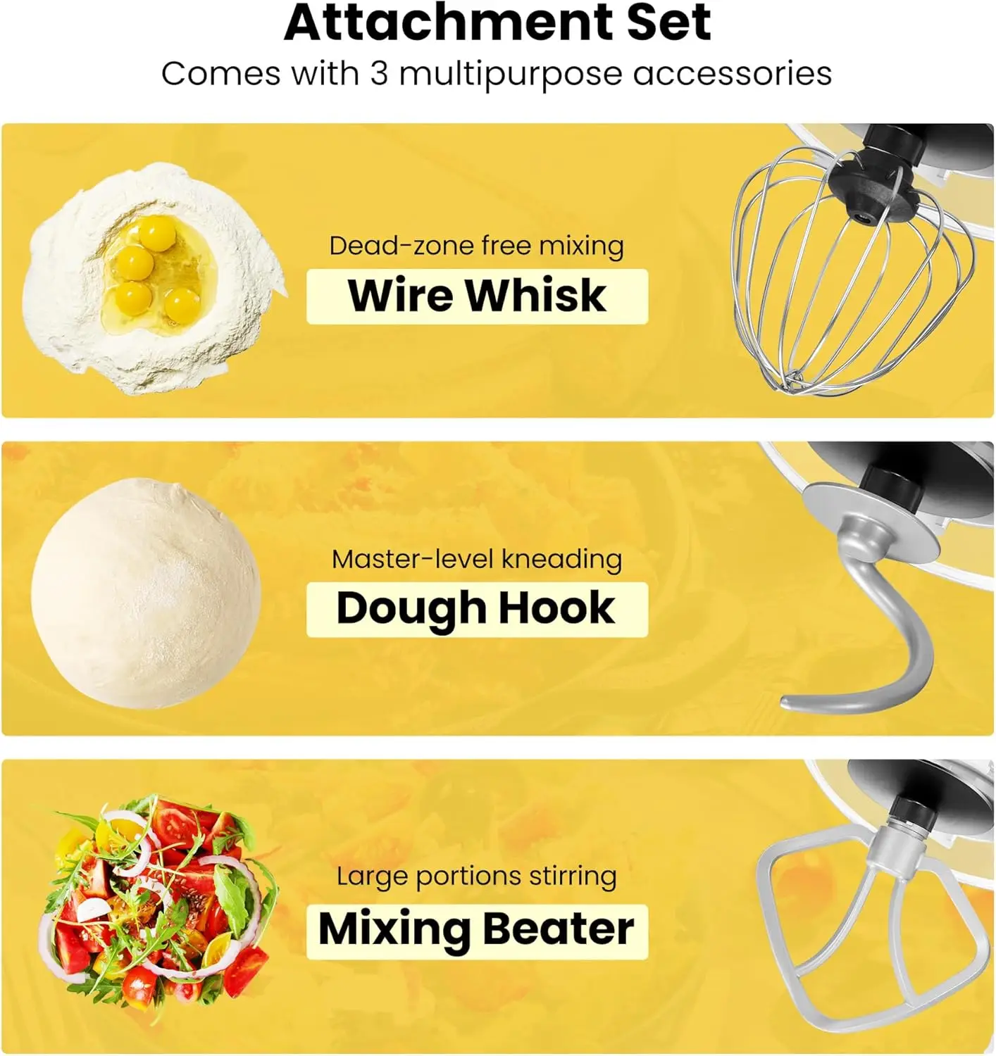 خلاط كهربائي بحامل 660 وات برأس مائل 10 سرعات 6 كوارت خلاط طعام المطبخ مع خطاف عجين الخافق سلك سوط وفاصل البيض