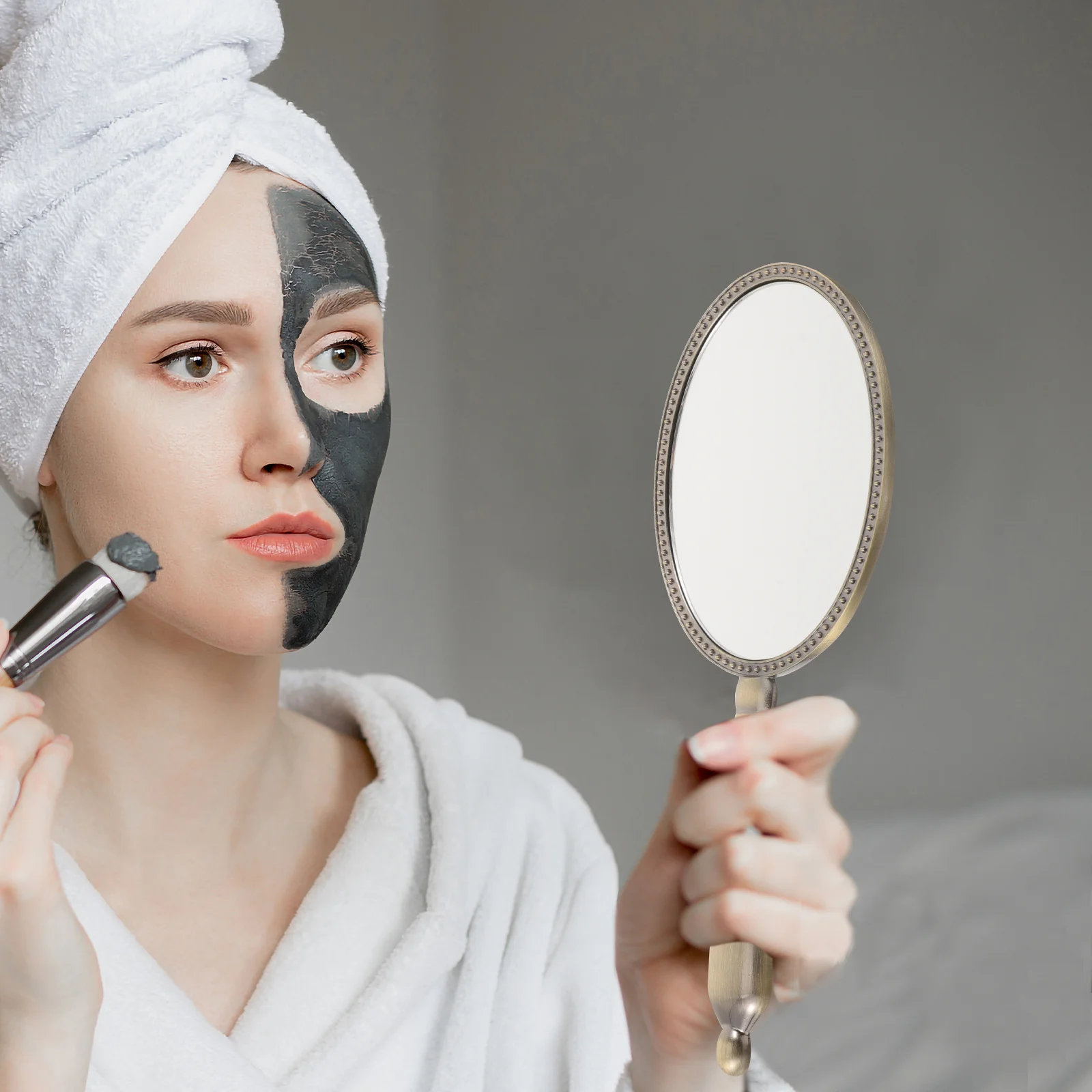 

Handheld Vanity Mirror Portable Mirror for Women Clear Look Quick Makeup Travel Friendly Hand Mirrors with Handle