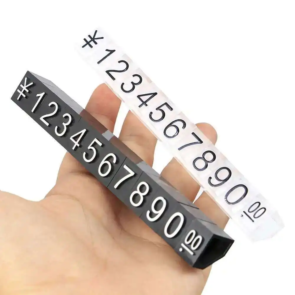 10pcs X-l Digital Price Tag Display Stand Plastic Labels Jewelry Price Cubes