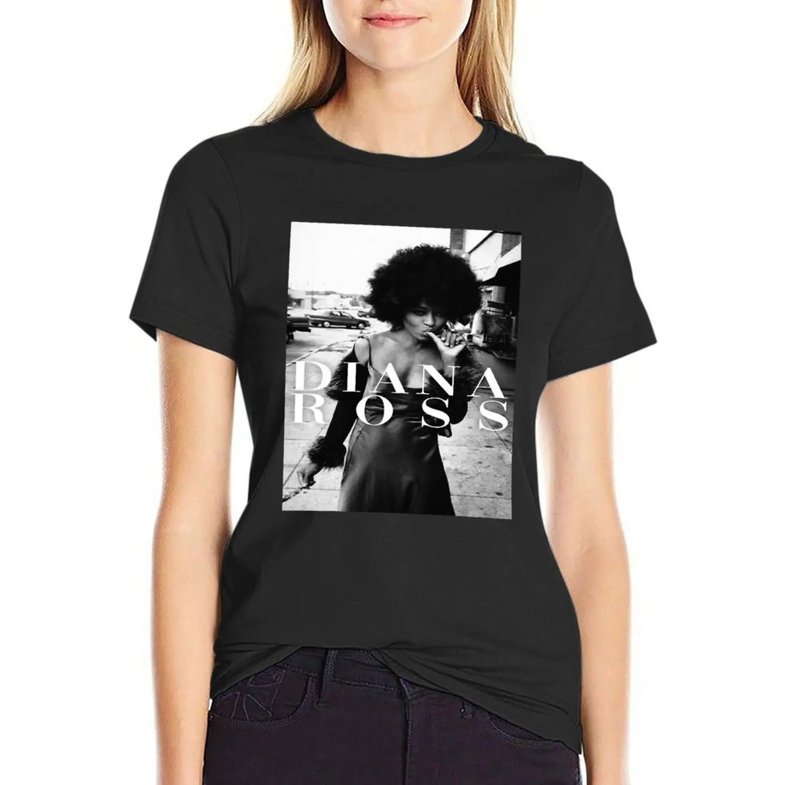 

Diana Ross T-Shirt animal prinfor animal print shirt for girls new edition shirts graphic tees korean Women's clothes