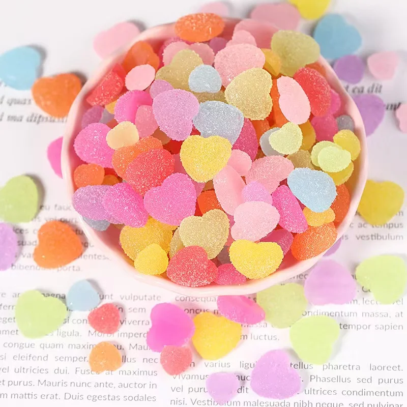 10pcs 16mm Simulation Heart Shape Soft Candy Cute Charms For Pendant DIY Earrings Necklace Jewelry Accessories Finding