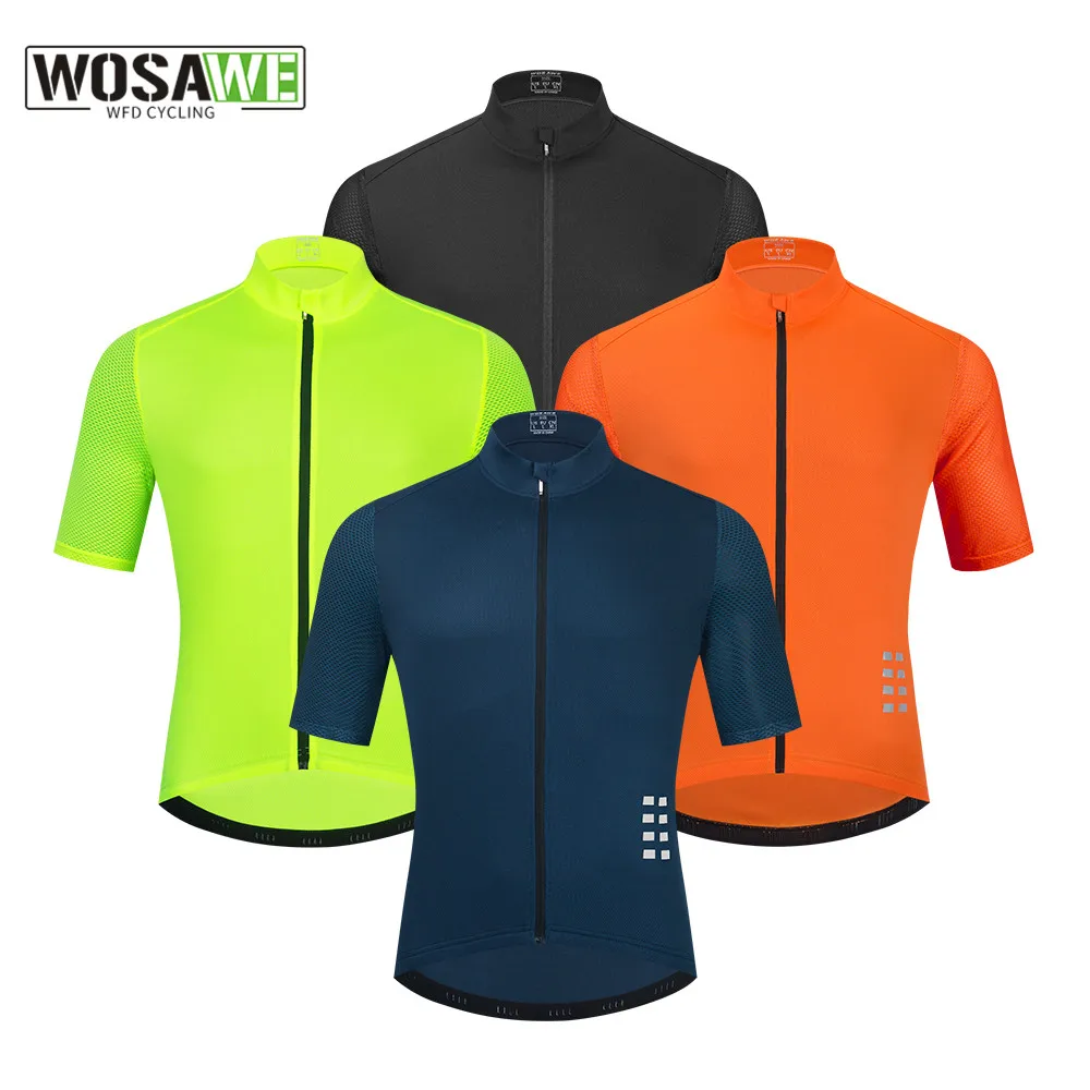 WOSAWE Summer High Quality New Team Men Cycling Jersey Clothing Short Sleeve Breathable Quick Dry Cycley Jersey