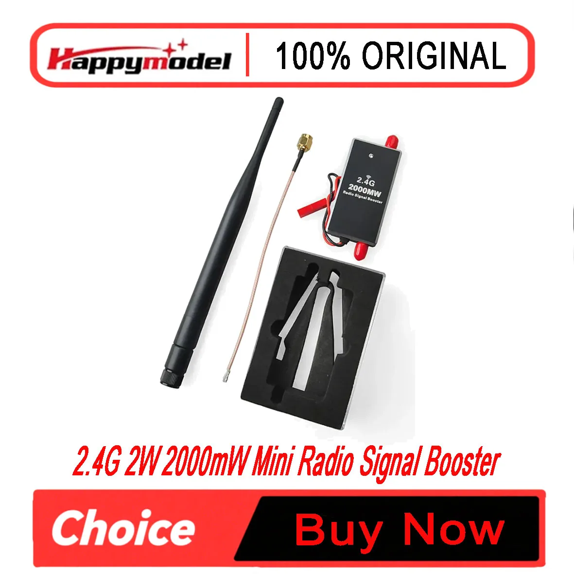 HappyModel 2.4G 2W 2000mW Mini Radio Signal Booster Amplifier Module for Phantom RC Transmitter FPV Extend Range Drone Accessory
