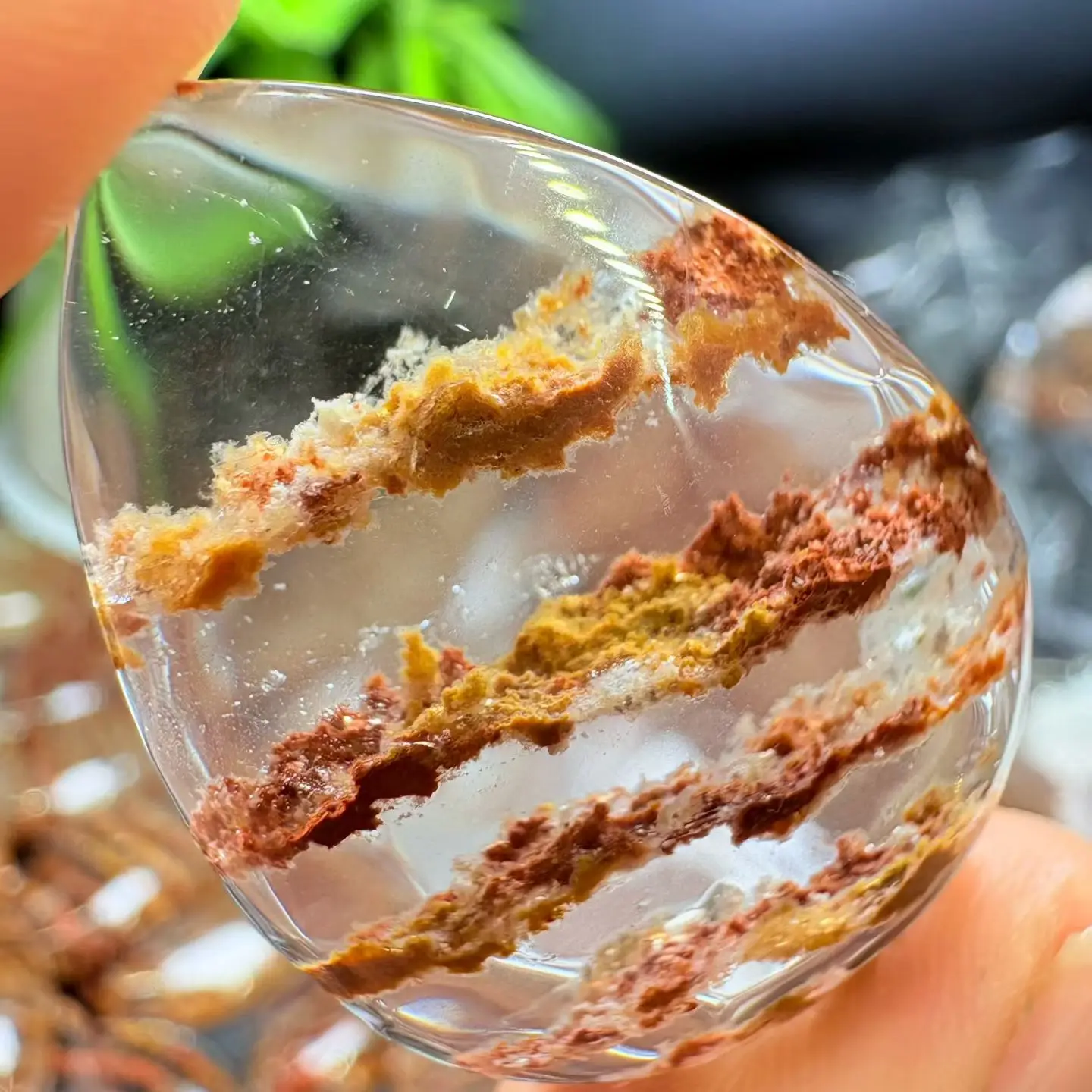 

1 Pc Natural Thousand Layer Garden Quartz Water Drop Pendant 35-40MM Reiki Helaing Stone Jewelry Gift For Women Men