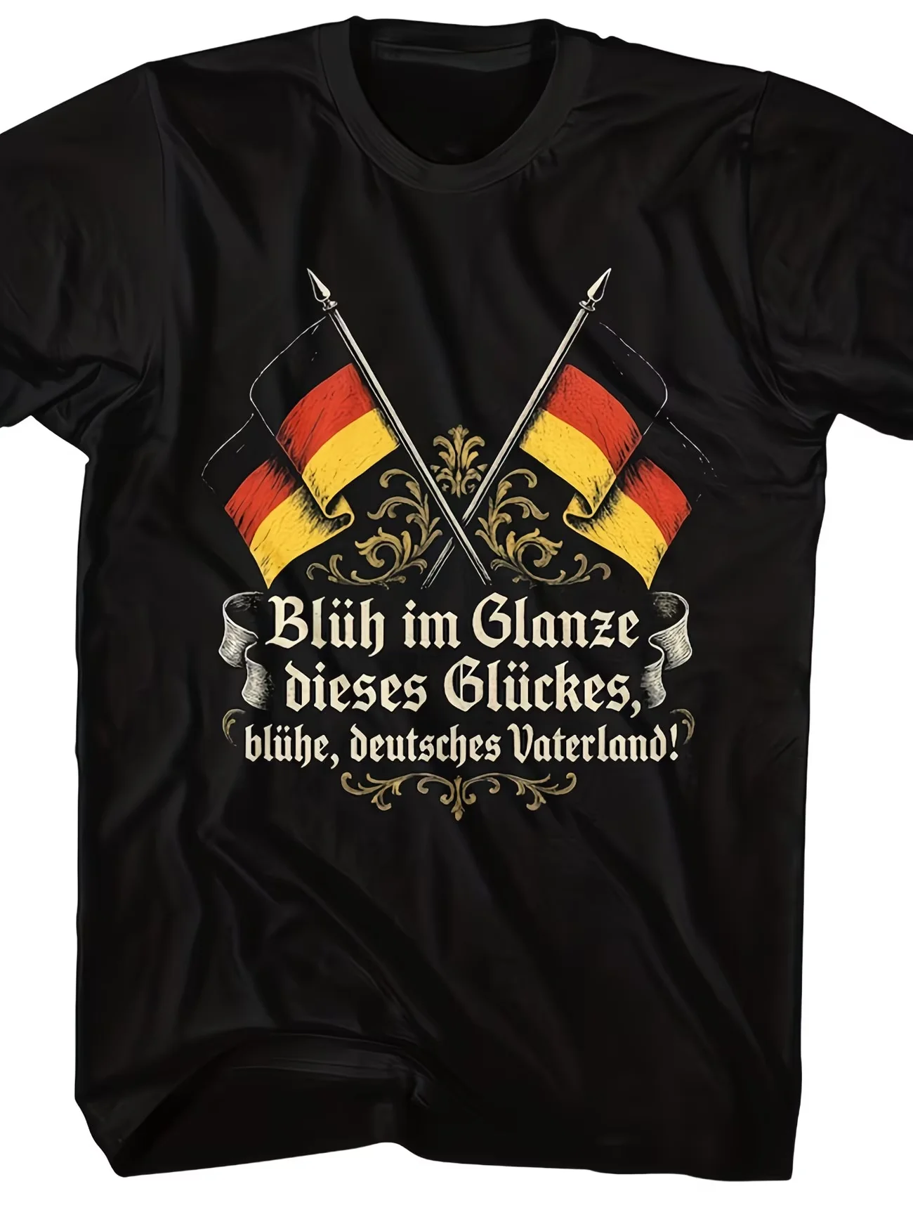 Women's Vintage Men's German Unity Justice and Freedom T-shirt One Nation, One People, One German Harajuku O-Neck Streetwear Tee