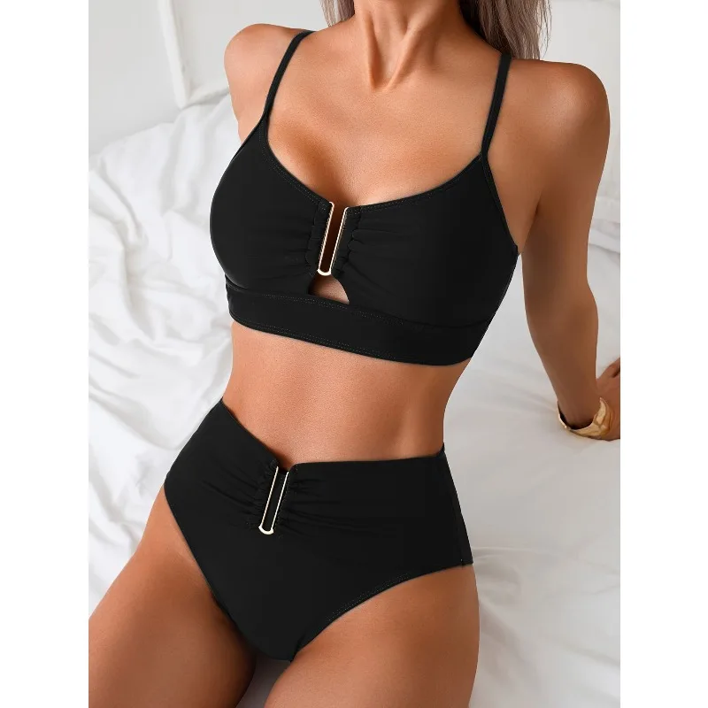

2026 summer new women's fashion gather bikini split swimsuit set