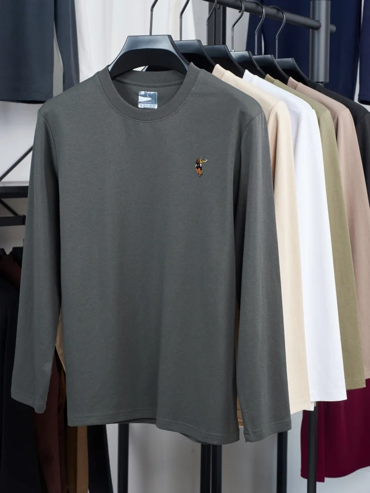 

Men's new round neck long sleeved T-shirt for spring and autumn fashion brands, exquisite embroidery, high-quality long sleeved