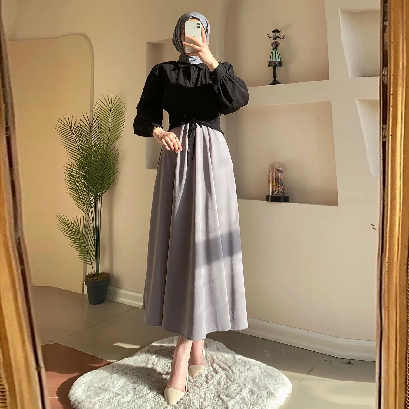Donne Eid set musulmani caftano Islam gonne larghe Ramadan marocco Musulman Ensemble arabo Dubai camicette due pezzi Casual