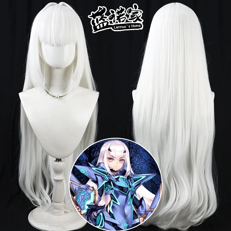 

Lancelot Cosplay Wig FGO Fate Grand Order White 90cm Long Synthetic Hair Heat Resistant Halloween Carnival Role Play + Wig Cap