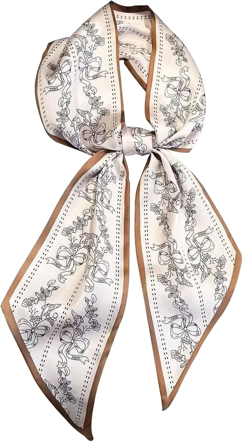 

Head Scarf Hair Neck Scarves For Women Purse Bag Scarfs For Handbags Silky Long Thin Satin Headscarf Fashion