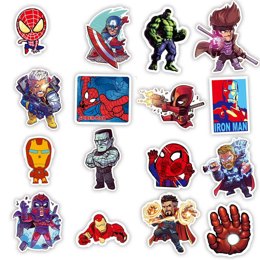 10/30/50/100pcs Disney Marvel Vintage The Avengers Stickers Anime Super Hero Cartoon Decal Laptop Car Phone Kids Cool Sticker