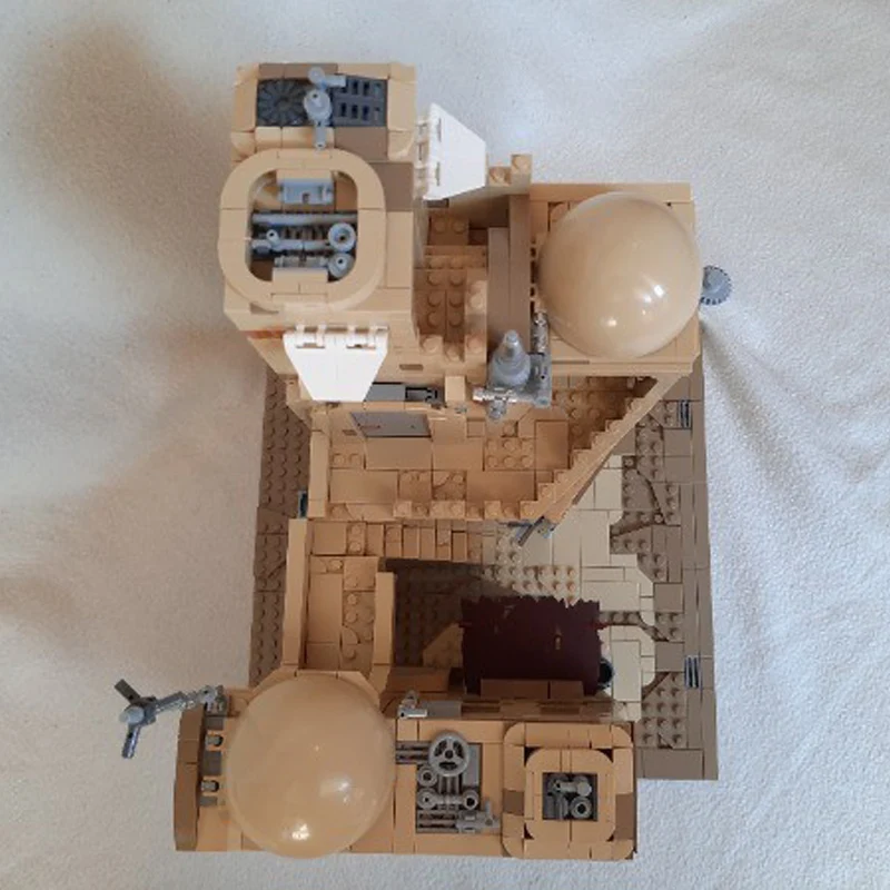 중세 성 모델 MOC 빌딩 블록 사막 대형 선술집 모듈형 기술 어린이 휴일 선물 조립 장난감 세트