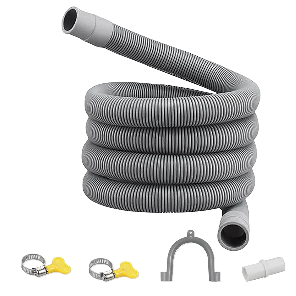 A89X Drain Hose Extension Set Universal Washing Machine Hose 2M, Include Bracket Hose Connector And Hose Clamps Drain Hoses