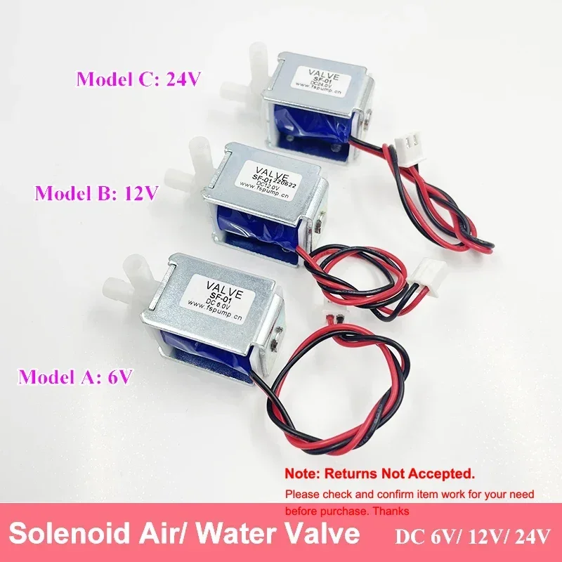 Micro Mini Electric Air Valve  Water Valve DC 6V 12V 24V Mini Micro Solenoid Valve Normally Closed Control N/C