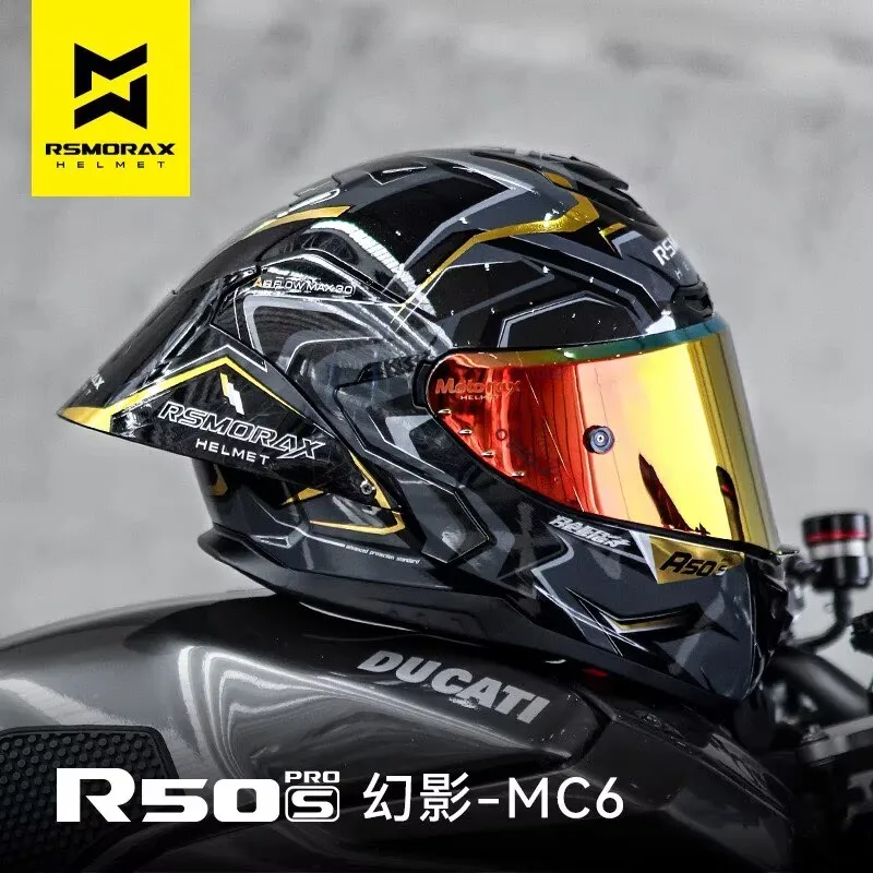 MOTORAX R50S Motorcycle Helmet Big Tail Wing Men Women Helmet Full-face Safety Track Sports Helmet Cascos Para Moto