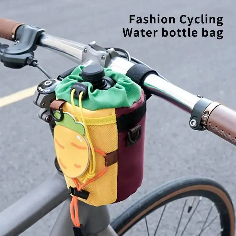 ESLNF Getränkehalter Fahrradtasche Niedliche Wasserflaschentasche für den Lenker mit Kordelzug für Fahrradfahrer
