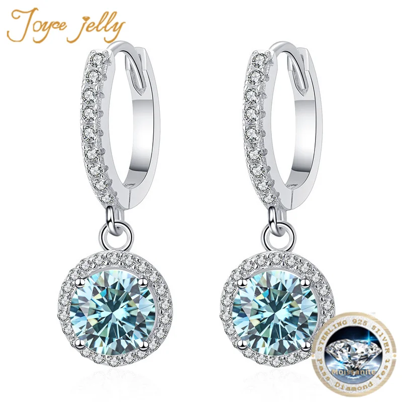 

JoyceJelly Real 1CT D Color Moissanite Drop Earrings For Women S925 Sterling Silver Sparkling Wedding Party Luxury Fine Jewelry