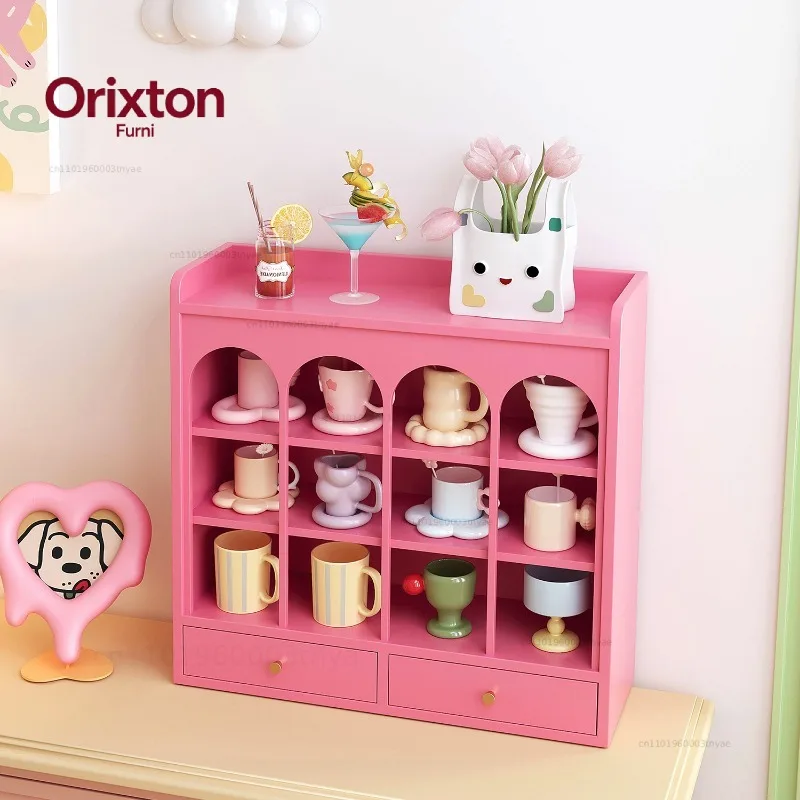 Dopamine Cream Aesthetic Display Case Multi-Layer Toy Organizer Shelf Detachable Curio Cabinet for Figures Home Decor Showcase