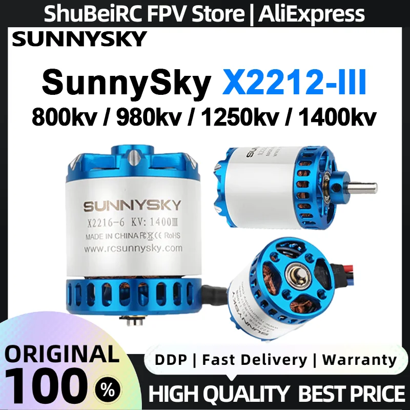 

SunnySky X2212-III Brushless Motor 800KV 980KV 1250KV 1400KV 2450KV 3-4S Long Short Shalft 3-4S for RC Racing Fixed-wing Drones