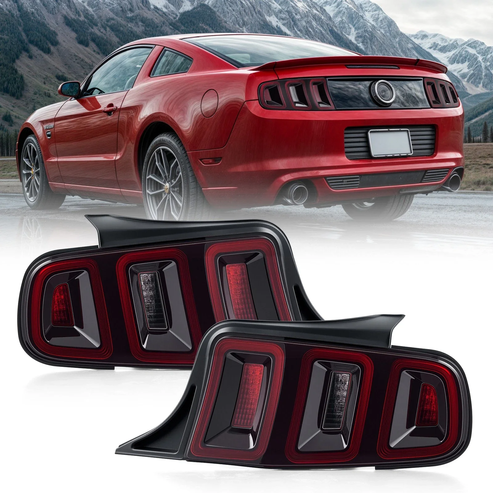 

NEW Pair Red LED Tail lights For 2010-2014 Ford Mustang Sequential Rear Brake Lamps