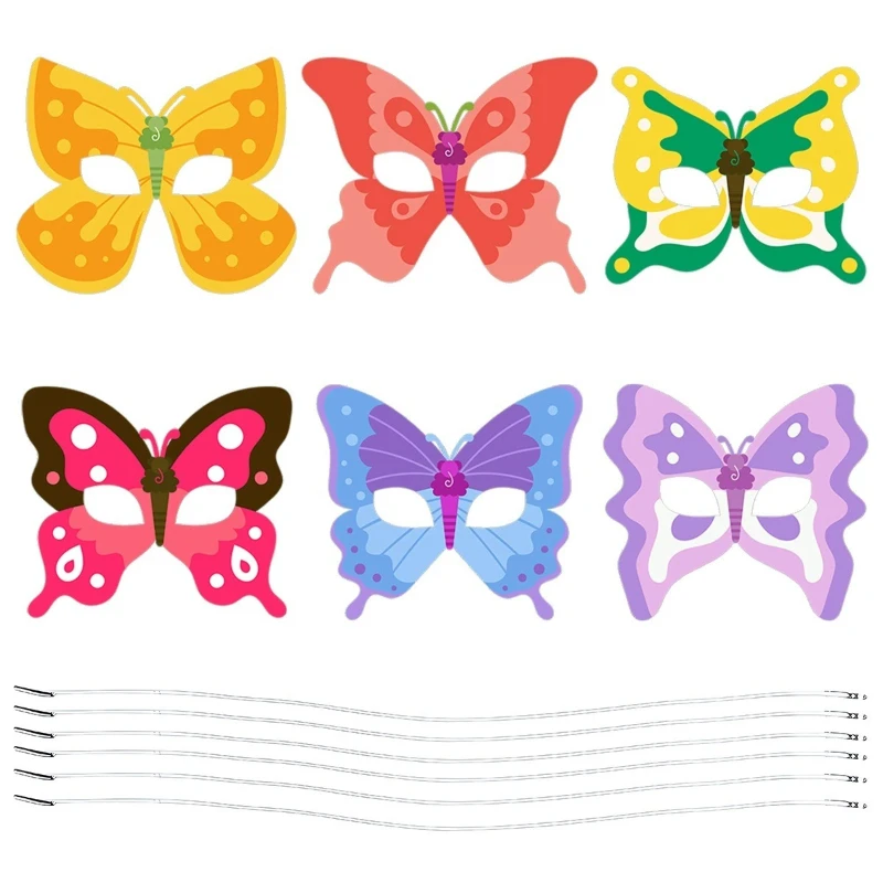 6 шт., детские украшения для дня рождения, маска в стиле бабочки, игрушки, милая маска для вечеринки, игрушка для женщин и девочек, вечерние подарки на день рождения, игрушка