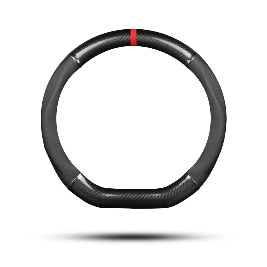 

Чехол на руль автомобиля, нескользящий, защитный, спортивный, D-образный, из углеродного волокна и искусственной кожи, универсальный, для диаметра 38 см.