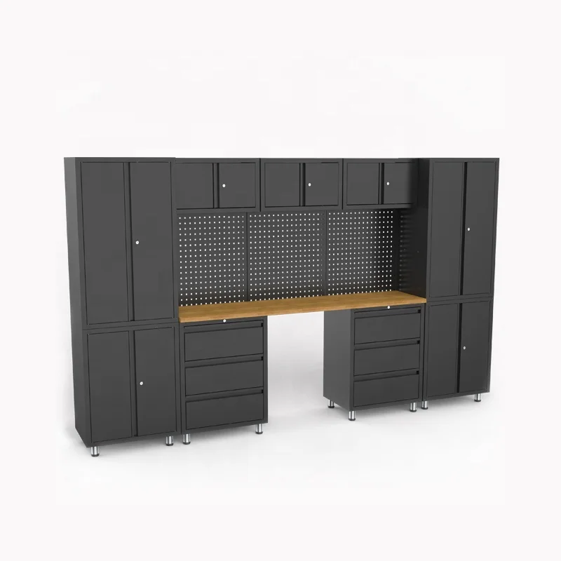 Mobile Tool Cabinet On 4 Heavy-Duty Lockable Casters With 8 Drawers & Double-Door Cabinet