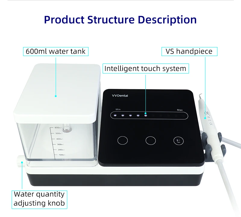 VVDental Ultraschall-Scaler mit automatischer Wasserzufuhr zur Reinigung von Zahnstein und Rauchflecken, Ausrüstung für Zahnkliniken. – Detail 4