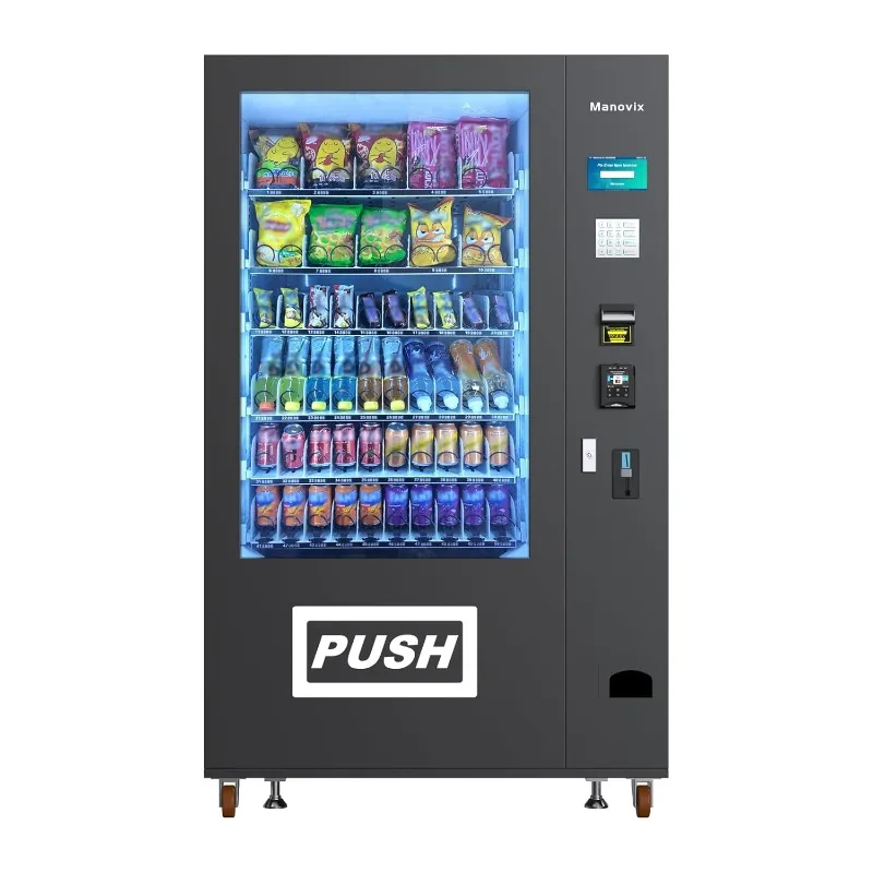 Customized Large 60 Slots Snack Drink Combo Commercial Vending Machine Cashless with Card Reader and Bill Coin Acceptor